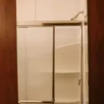 Bathroom with low entry shower