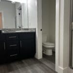 Double sinks and stand up shower. This Cottage has 2 identical bathrooms.